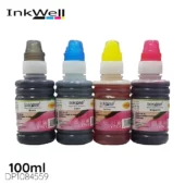 Jeu de bouteilles d'encre compatible InkWell C/M/Y/BK